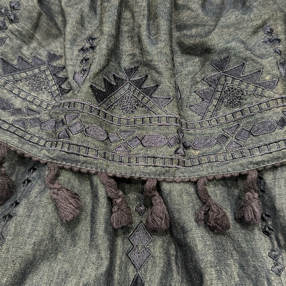 Parker Trinidad off the shoulder blue blouse with tassels - Picture 6 of 7